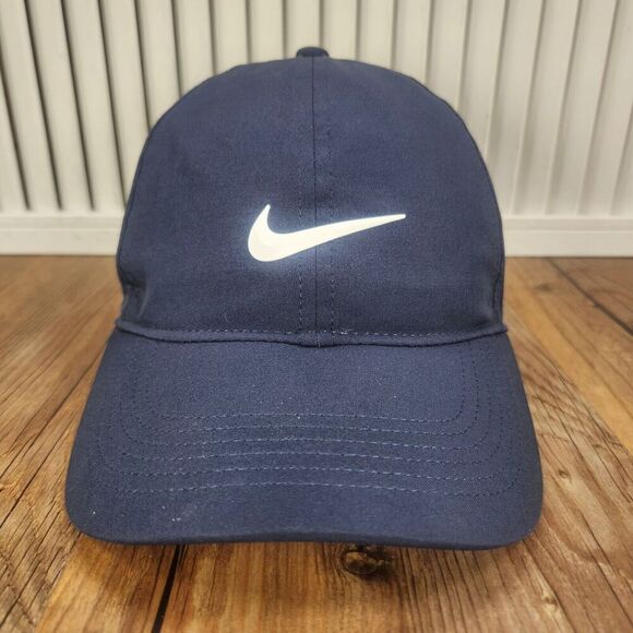 Nike Heritage86 Dri-Fit ADV Strapback Running Hat Cap Navy Blue Sports Fitness - Picture 2 of 11